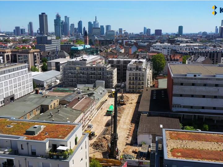 Bohrpfahlwände für Baugrube in der Innenstadt