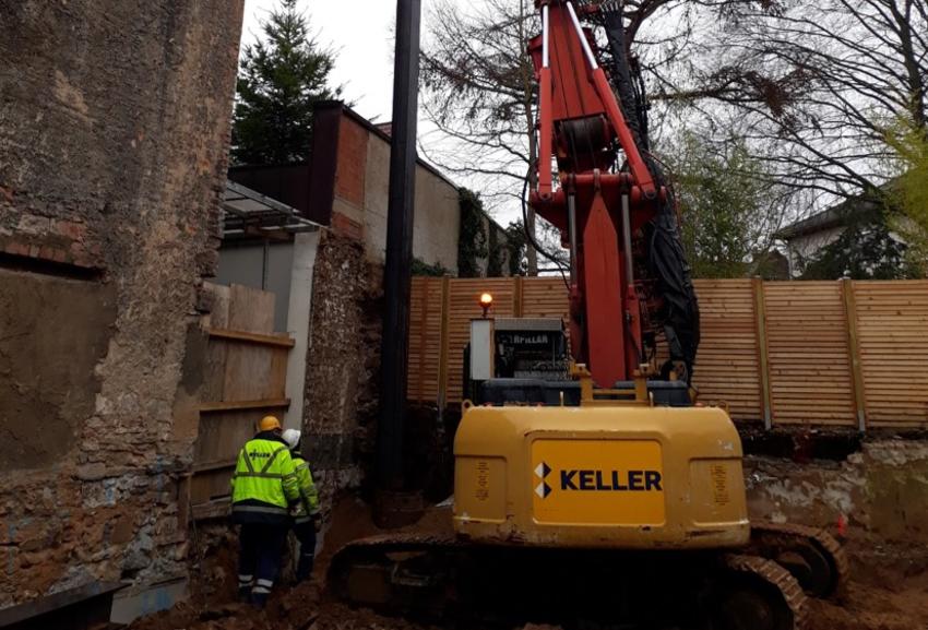 Trägerbohlwand - Arbeiten in der Innenstadt