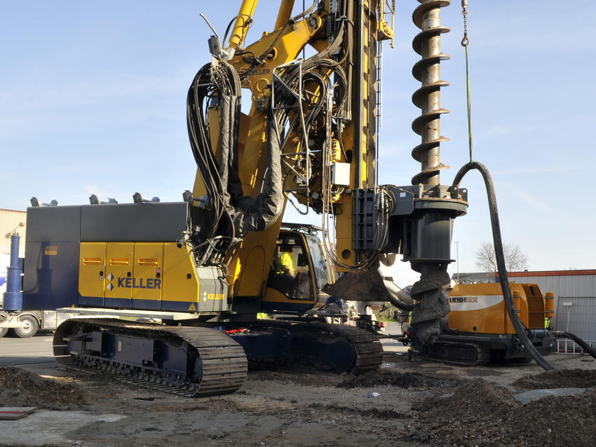 Bohrpfähle CFA für Gründung Plange Mühle