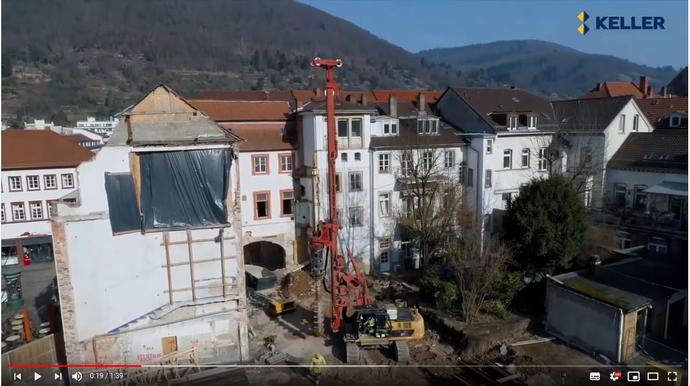 Baugrubensicherung in der Heidelberger Innenstadt