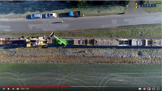 Rüttelstopfverdichtung von mobilem Arbeitszug aus